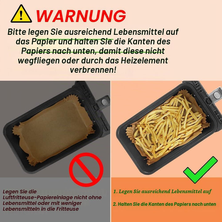 YQL Backpapier für Heissluftfritteuse, 150 Stück Airfryer Backpapier für Ninja AF300EU/ AF400EU/ AF4