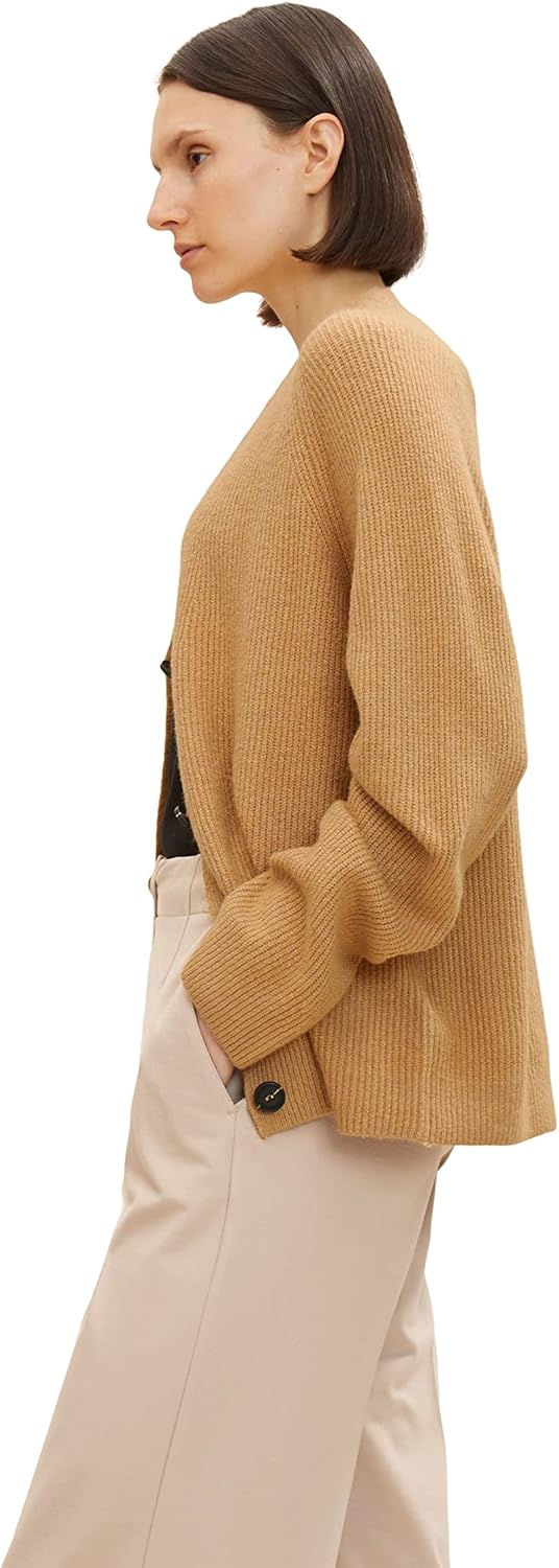 TOM TAILOR Damen Basic Cardigan XL 30263 - Soft Light Camel Melange, XL 30263 - Soft Light Camel Mel