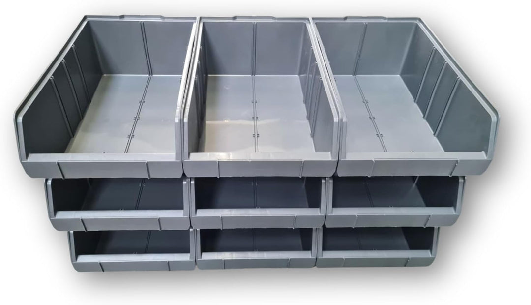 RODOPI 9er Set Stapelboxen, Grösse XL | Sichtlagerkästen 489x304x185mm | Robuste Lagerboxen für Werk