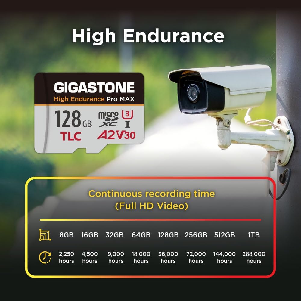 GIGASTONE 128 GB Micro-SD-Karte, hohe Ausdauer Pro MAX Serie Geschwindigkeit bis zu 160 MB/s, kompat