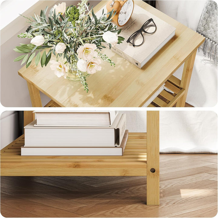 Dripex Beistelltische fürs Wohnzimmer, Standregal mit 4 Ablagen, Badezimmerregal, Bücherregal 40x30x