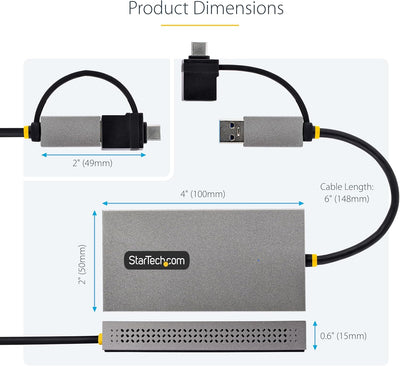 StarTech.com Dual Monitor Adapter, USB A/C auf 2x HDMI (1x 4K30Hz, 1x 1080p), externe grafikkarte, 1