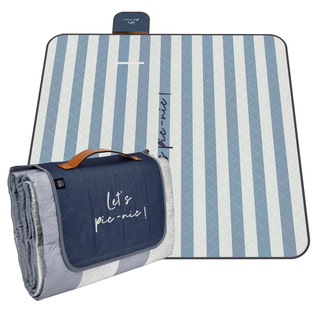 PERLETTI Picknickdecke Wasserdicht Faltbar Gross 200x200 - Outdoor Camping Decke mit Tragegurt - Str