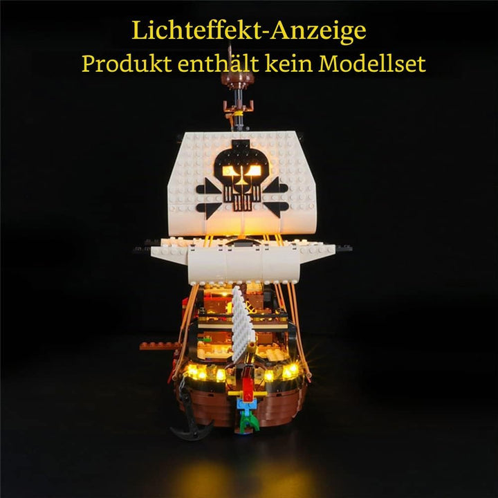 GEAMENT LED Licht-Set Kompatibel mit Lego Piratenschiff (Pirate Ship) - Beleuchtungsset für Creator