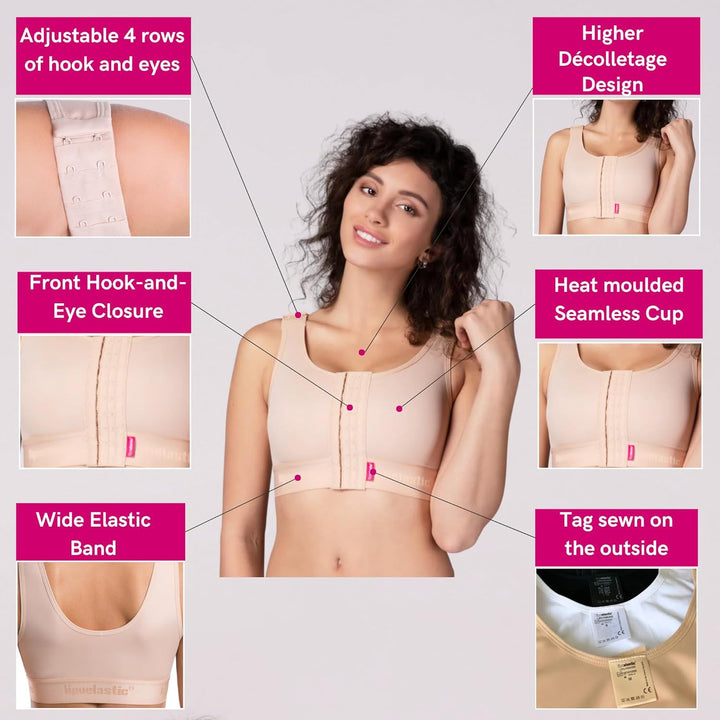 LIPOELASTIC® BRAPI Ideale Variante - Nahtlose elastische Cups L Beige, L Beige