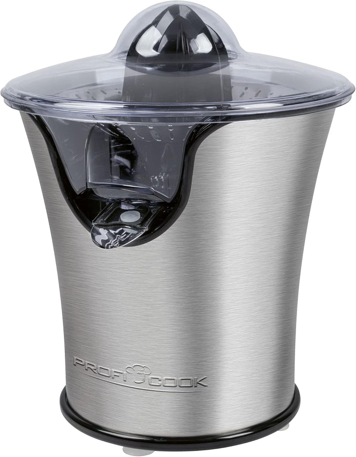 ProfiCook Zitruspresse PC-ZP 1018,Edelstahlgehäuse, Edelstahlsieb, Tropfstopp, automatische Start/St