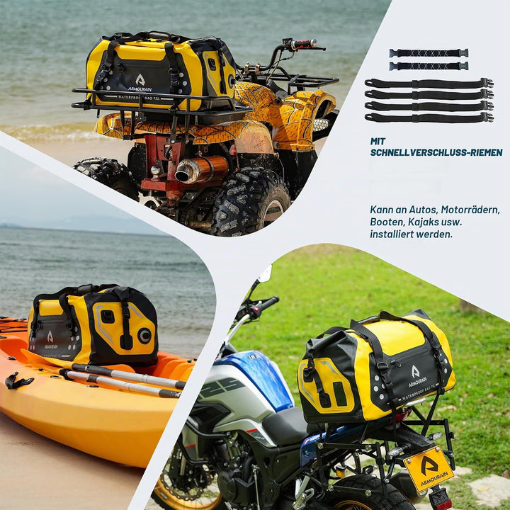 Motorrad-Trockentasche 75 L Grosse wasserdichte Reisetasche, Faltbare Reisetasche, Kofferraum-Sitzta