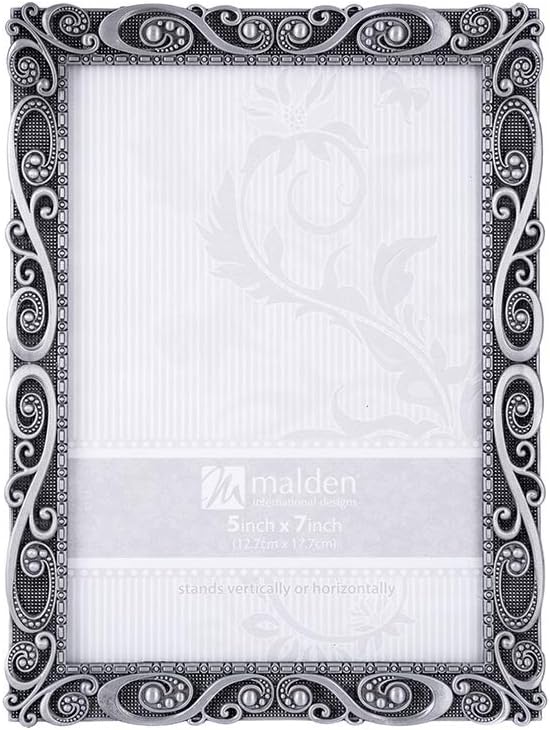 Malden International Designs 5371-57 Morgan Metall-Bilderrahmen, 12,7 x 17,8 cm, silberfarben 5x7, 5
