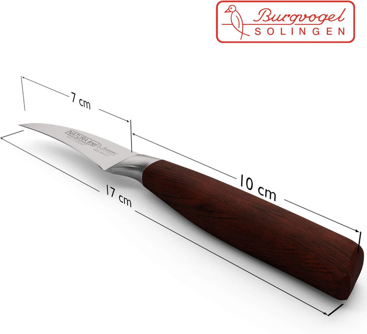 Burgvogel Solingen Natura Line, Tourniermesser Holzgriff, rot satiniert, geschmiedet, 7 cm, sehr sch