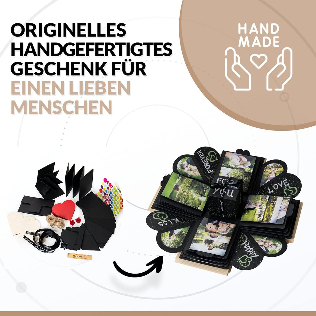WoodExplosionBox Holzkiste Explosion Box Überraschungsbox – DIY Geburtstag Geschenk Box – Explosions