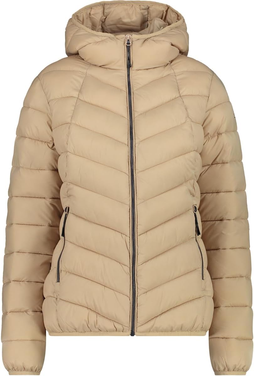 CMP Damen Damenjacke mit Fester Kapuze Wattierte Jacke XS Sesam, XS Sesam