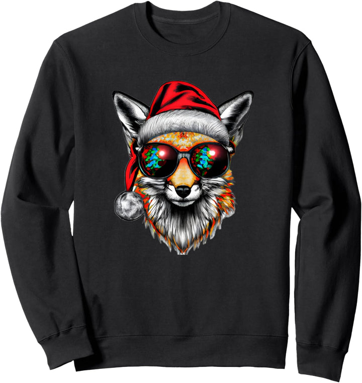 Weihnachten - Cooler Fuchs mit Gläsern Sweatshirt