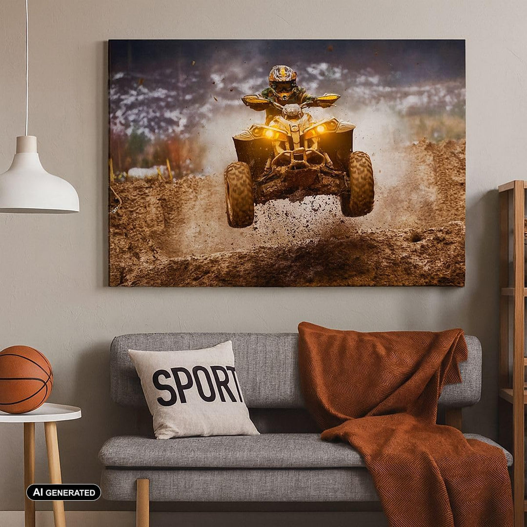 Bilder auf Leinwand 100x70cm Leinwandbild Schlamm Schmutz Dakar Aktion Gross Wanddeko Bild Schlafzim