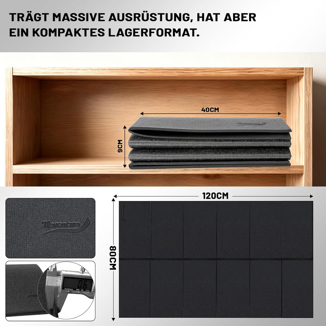 Faltbare Bodenschutzmatte Fitnessgerät (120*80/200*90 cm) - Laufband Matte 6mm Dicke - langlebig, ru