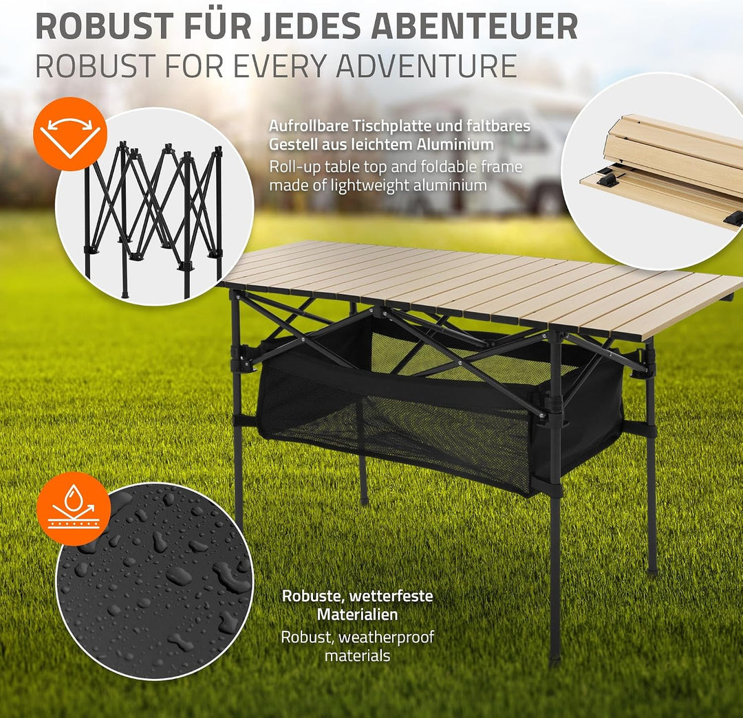 Hauki Campingmöbel Set 3tlg. Campingtisch faltbar Beige mit 2 Campingstühlen Khaki, Camping-Set für