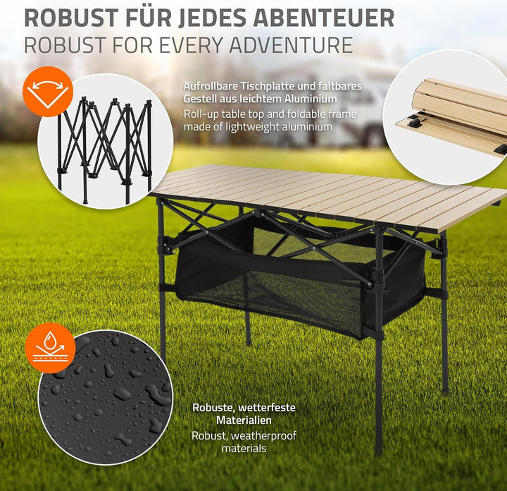 Hauki Campingmöbel Set 3tlg. Campingtisch faltbar Beige mit 2 Campingstühlen Khaki, Camping-Set für
