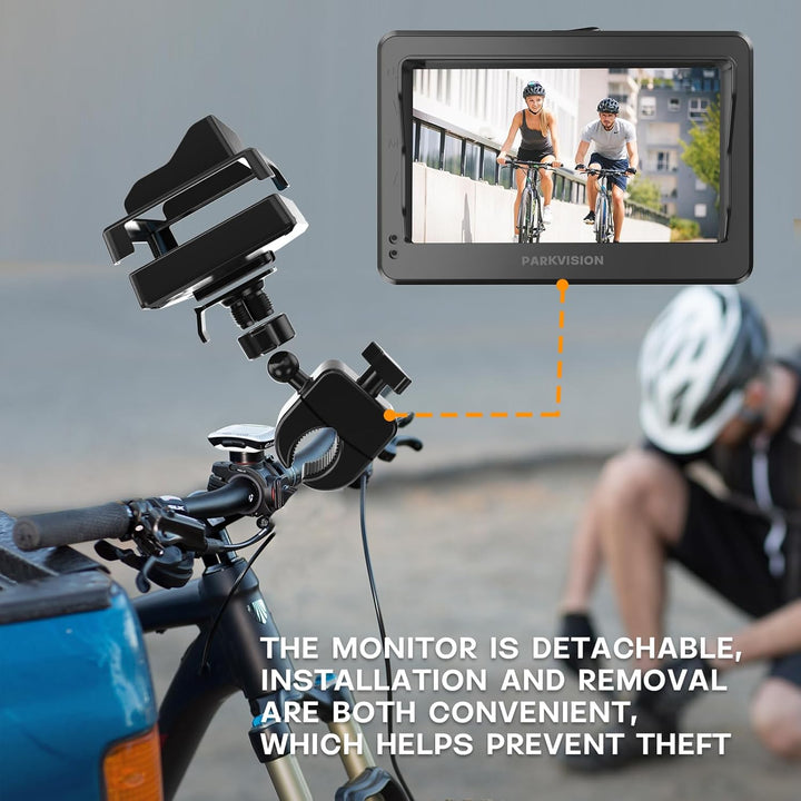 PARKVISION Fahrradspiegel Kamera 1080P, 8000mAh, Lenker 20-40mm, E-Bike