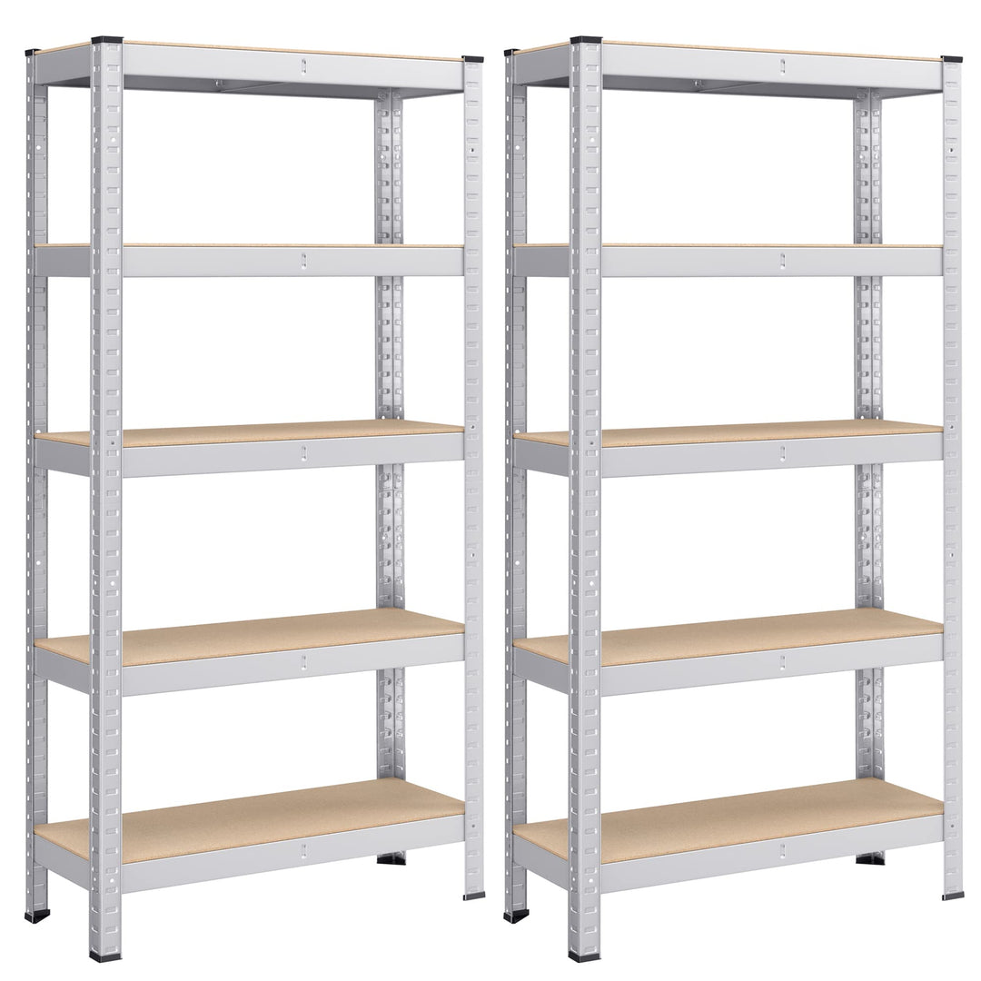 SONGMICS Schwerlastregal, 2er Set, Kellerregal, Lagerregal, 30 x 75 x 150 cm, Regal mit Stahlgestell