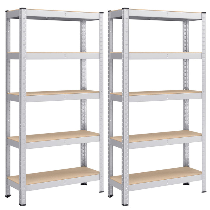 SONGMICS Schwerlastregal, 2er Set, Kellerregal, Lagerregal, 30 x 75 x 150 cm, Regal mit Stahlgestell