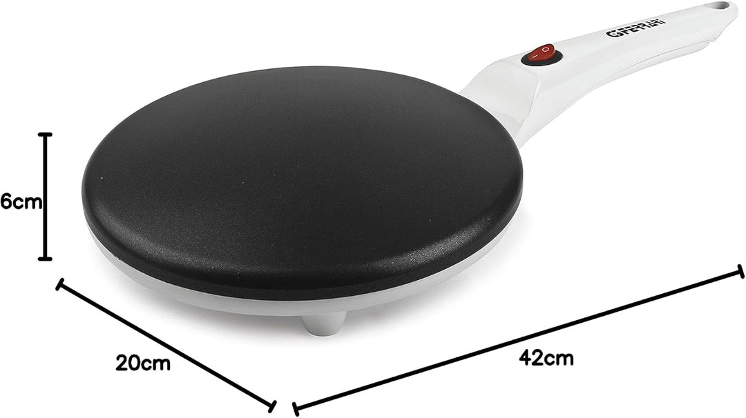 G3 Ferrari G10306 Creppe Crêpespfanne, Durchmesser 20 cm, komplett mit Schale für die Teig Schwarz /