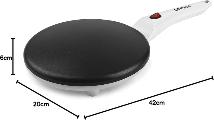 G3 Ferrari G10306 Creppe Crêpespfanne, Durchmesser 20 cm, komplett mit Schale für die Teig Schwarz /