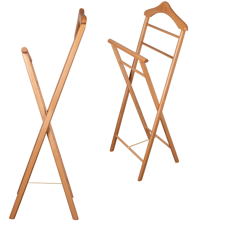2er Set Stummer Diener aus Massiv Holz - klappbarer Herrendiener und Butler - fertig montierter Dame