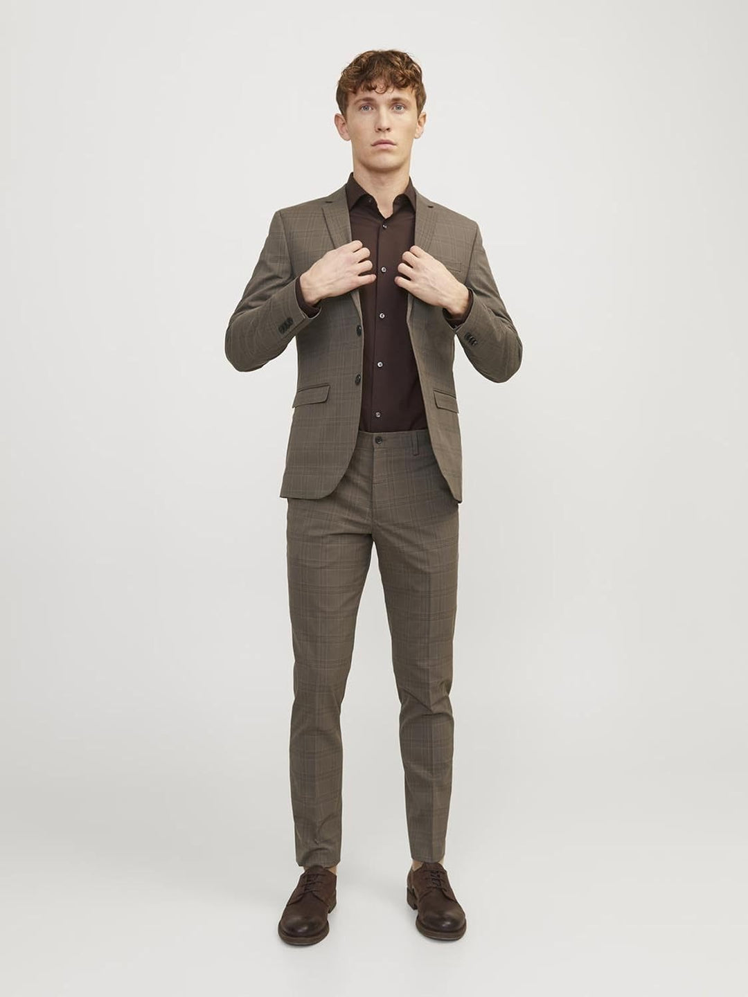 JACK & JONES Herren Jprfranco Check Suit Sn Anzug 52 Falcon/Checks:super Slim Fit, 52 Falcon/Checks: