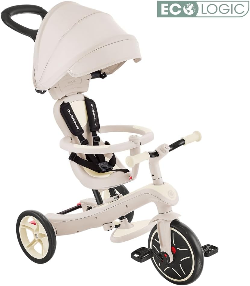 Globber Explorer Trike 4in1 ECO – Kinderwagen, Dreirad und Laufrad, 10/8,5 Zoll, TPR-Sitz, höhenvers