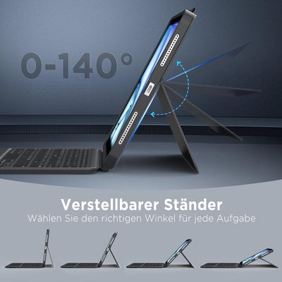 CACOE Tastatur Hülle Kompatibel mit iPad Air (4. und 5. 6. gen - 2020, 2022, 2024) 11/10.9 Zoll, iPa