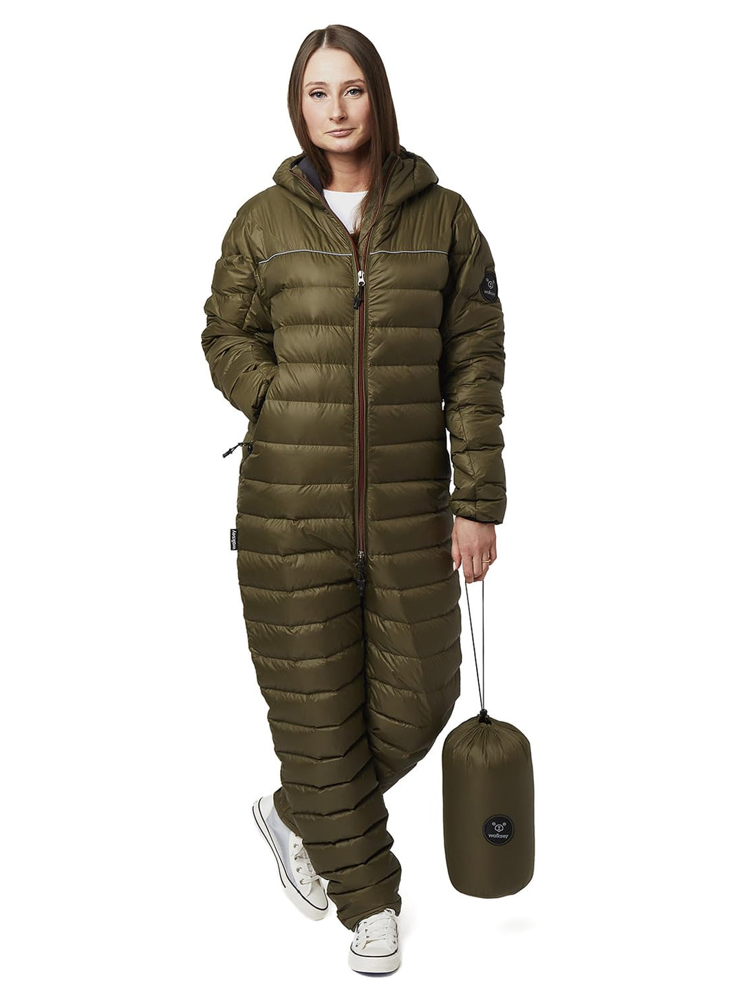 Walksey Down Suit, Der Daunen Outdoor Jumpsuit für Damen &amp; Herren, Leicht Warm &amp; Funktionell XXS Oli