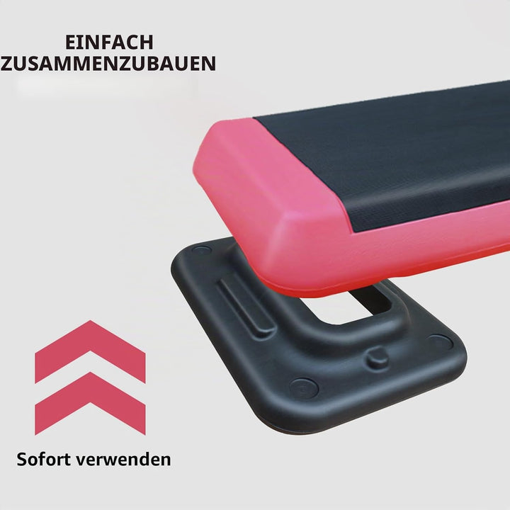 Aerobic Stepper für Fitness und Training, 76x35cm Steppbrett Höhenverstellbar, Step-Plattform-Traine