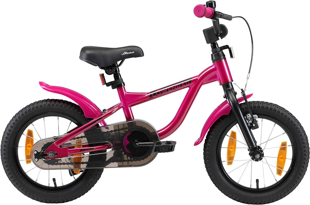 Löwenrad Kinderfahrrad für Jungen und Mädchen ab 3-4 Jahre | 14 Zoll Kinderrad mit Bremse | Fahrrad