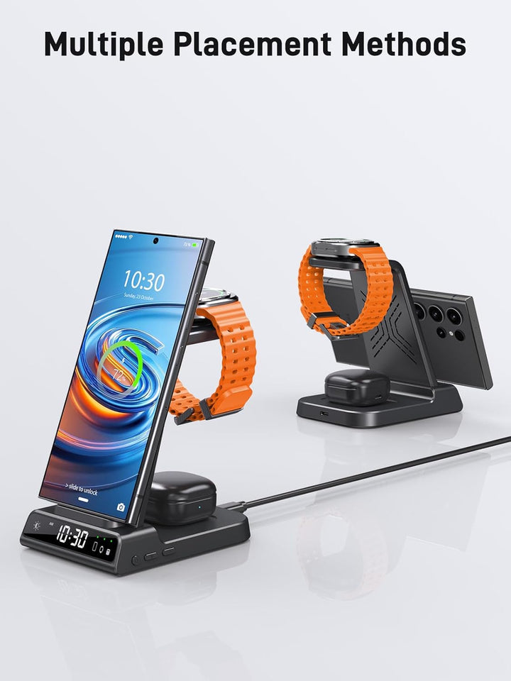 Wireless Charger für Samsung Galaxy S24 Ultra, Induktive ladestation für Samsung Watch 6, 3 in 1 lad