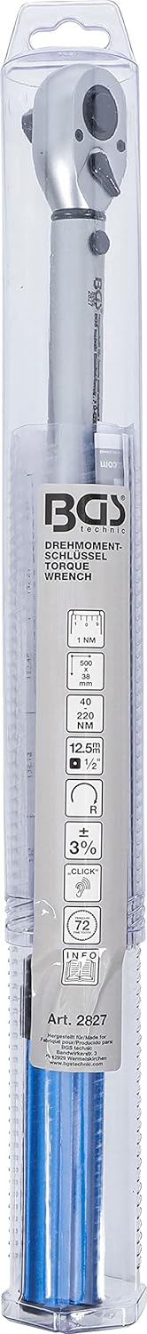 BGS 2827 | Drehmomentschlüssel | Abtrieb Aussenvierkant 12,5 mm (1/2") | 40 - 220 Nm, 12,5 mm (1/2")