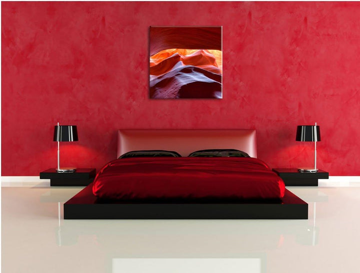 Antelope Canyon Arizona, Format: 70x70 auf Leinwand, XXL riesige Bilder fertig gerahmt mit Keilrahme