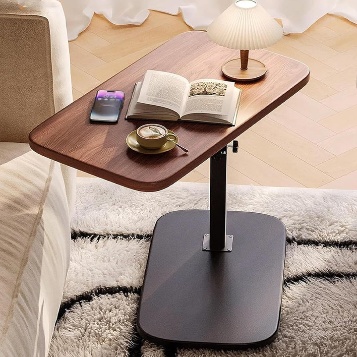 Beistelltisch Holz Klein Couchtisch Sofatisch: C Form Höhenverstellbar Couch Mobiler Kaffeetisch Kle