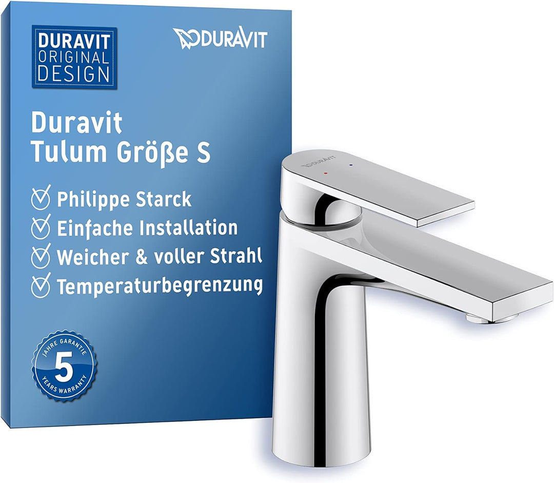 Duravit Tulum Waschtischarmatur, Grösse S (Auslauf Höhe 97 mm), Wasserhahn Bad, Waschbecken Armatur,