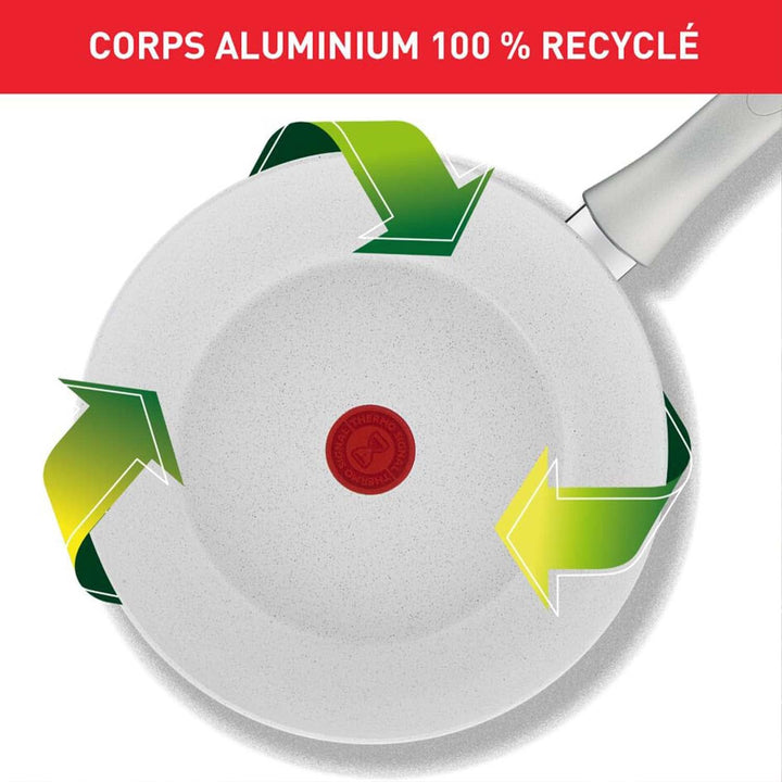 Tefal C4510453 Natural Chef Induction 24 cm Keramik Bratpfanne, Aluminium, exklusiv