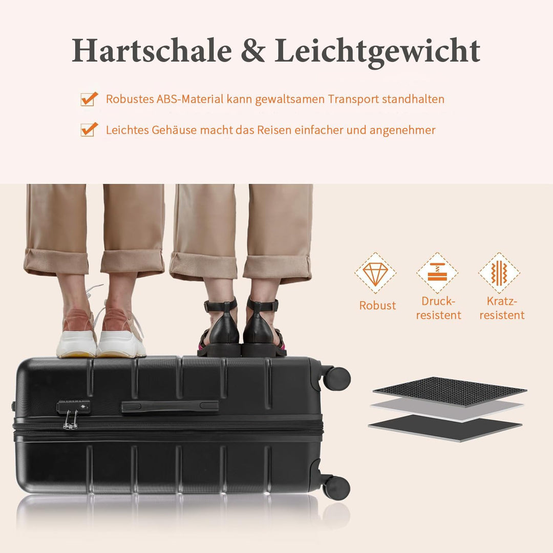 DUMOS 3tlg. Hartschalenkofferset Hard Shell Basic Hartschalenkoffer Trolley Koffer offerset Gepäck R