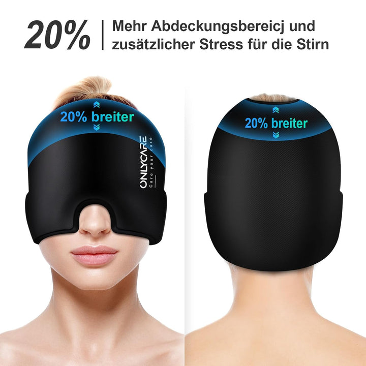 ONLYCARE Migräne Maske Migräne Mütze Migräne Relief Cap, Headache Relief Hat Kühlmaske Kühlmütze Kop