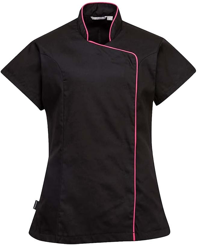 Ladies Wrap Tunic, colorBlackPinktalla Large schwarz L, schwarz L