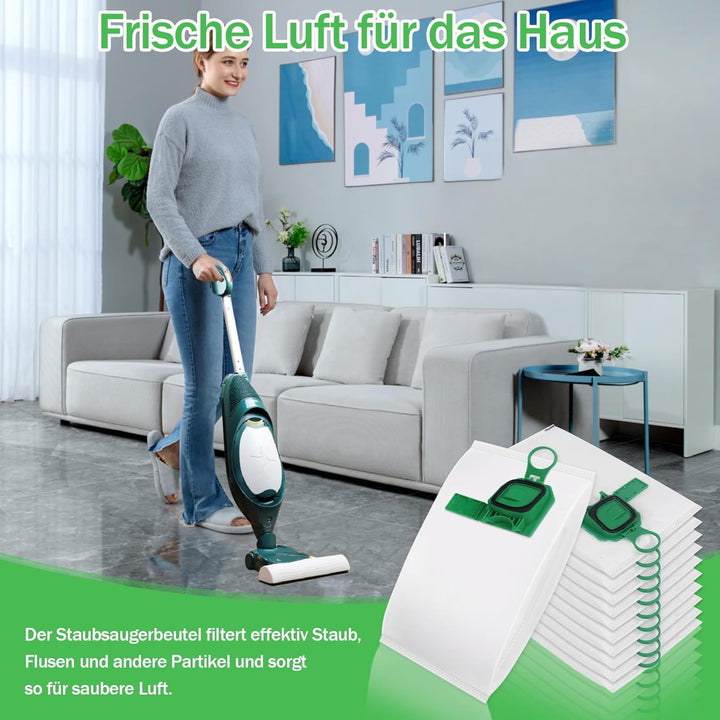 12 Staubsaugerbeutel für Vorwerk Kobold VK140/150 FP140/150 mit 2 Filter +12 (vk140-12+2+2)