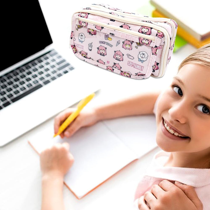 Spy Family Federmäppchen, Unisex Spy Family Exquisite Beautiful Pencil Case, Grosse Briefpapier Gesc
