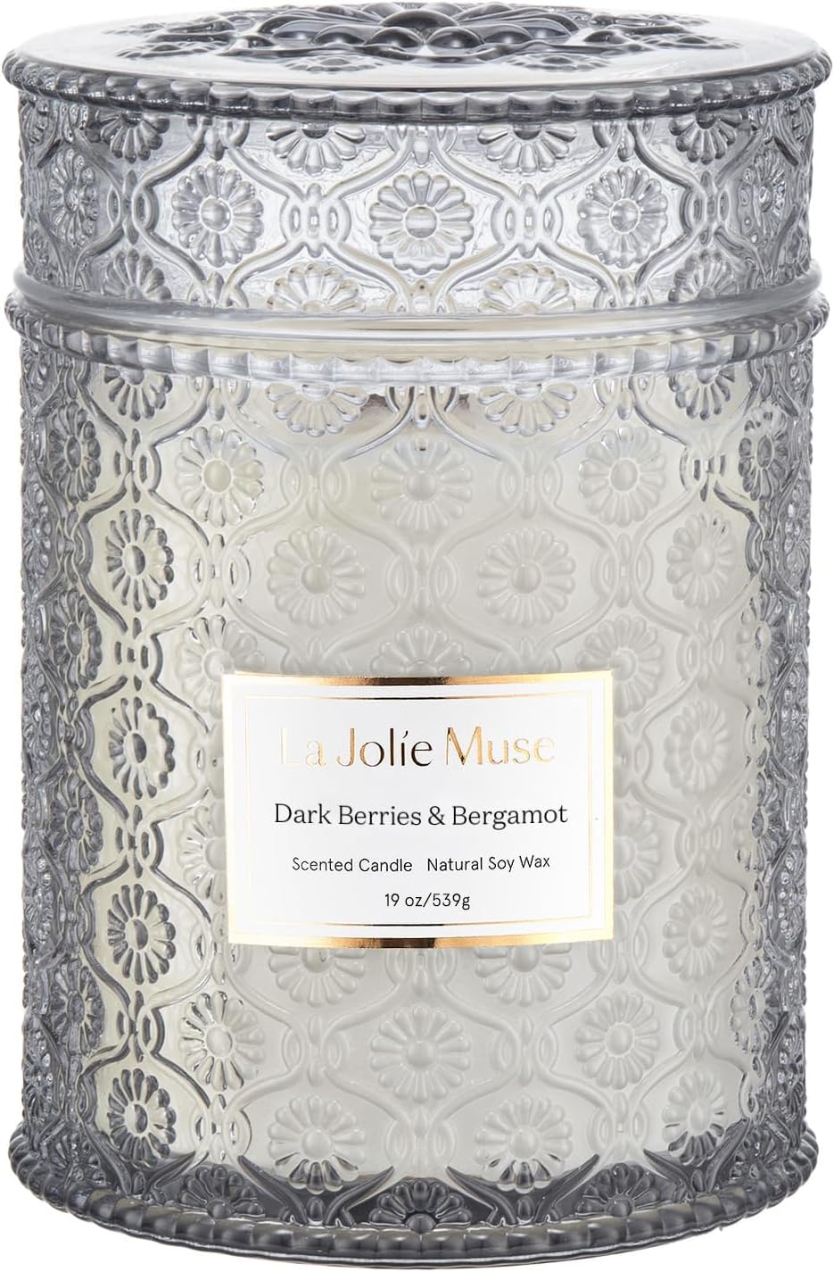 La Jolíe Muse Duftkerze im Glas, Dunkle Beere &amp; Bergamotte, 550g, Natürliche Kerze für zu Hause, 80