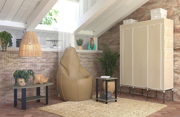 Furinno Haydn Beistelltisch, holz, Französische Eiche Grau/Schwarz, 34.04 x 34.04 x 50.8 cm Französi