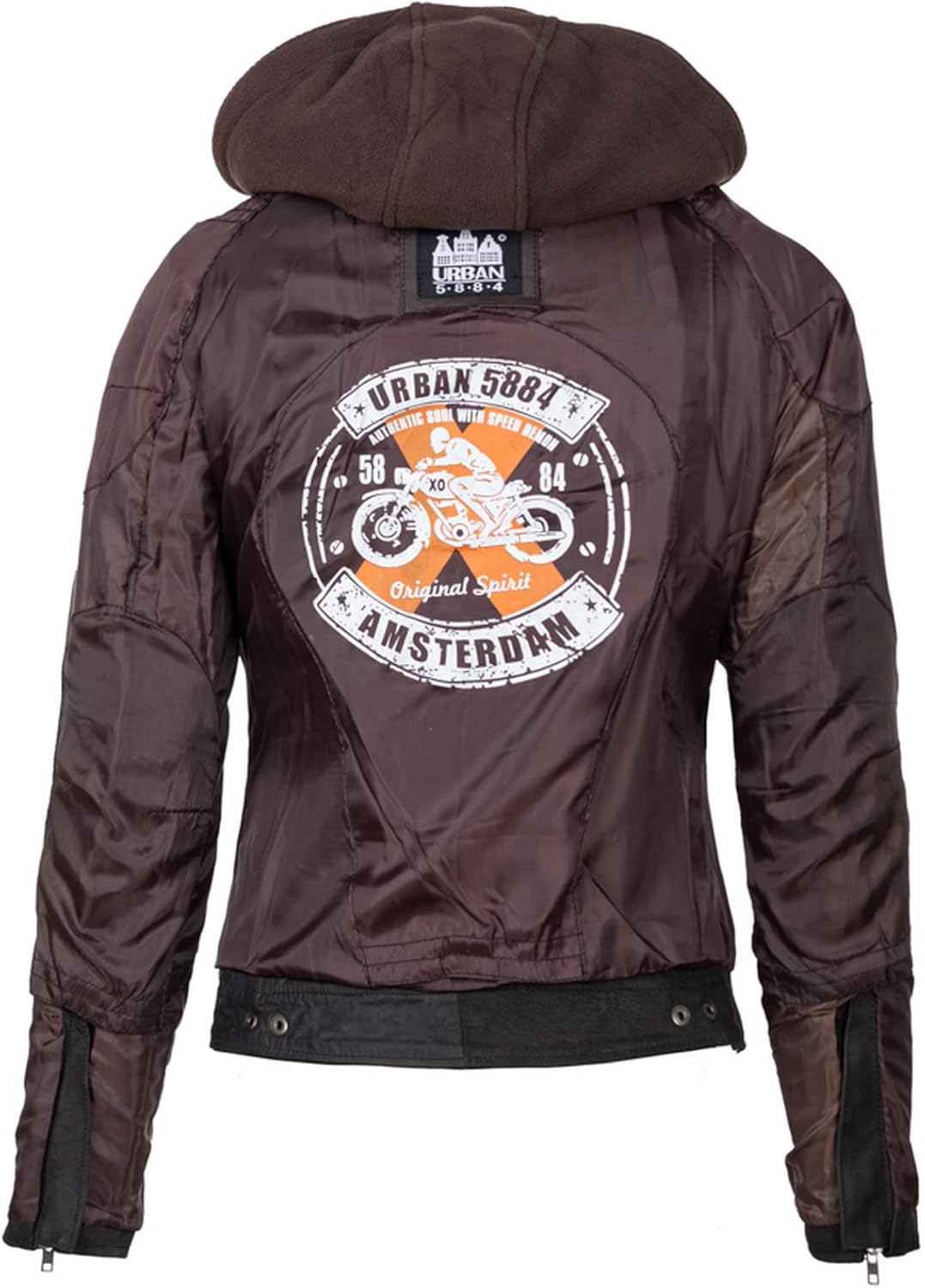 URBAN 5884 Motorradjacke Damen Mit Protektoren, Damenjacke aus Lammleder, Protektoren für Rücken, Sc
