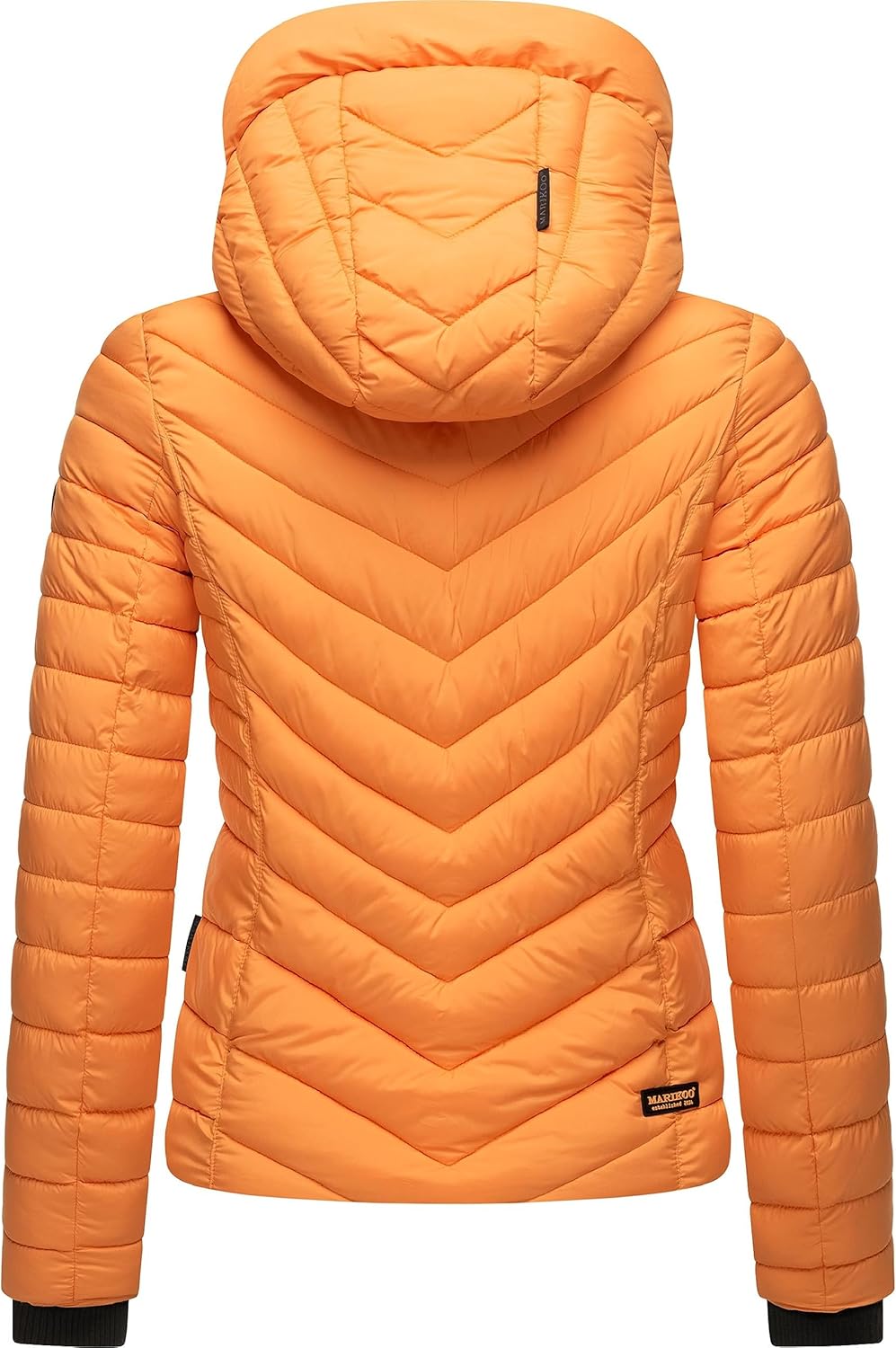 MARIKOO Damen Übergangsjacke leichte Steppjacke kurz mit Abnehmbarer Kapuze Kagomee XS-XXL, Apricot