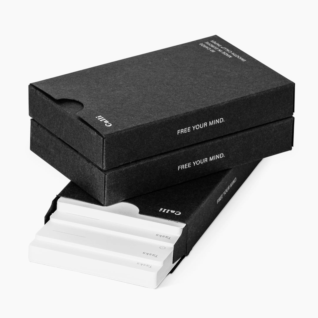 Calli® 150 Premium To Do Liste Karten aus feinstem 250g Papier (129 x 76mm) - Kugelschreiber Optimie