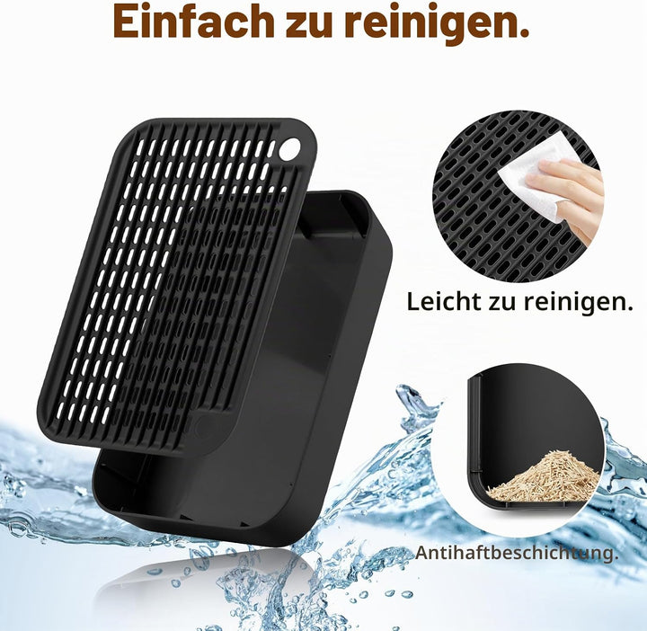 Katzentreppe, Katzentoilette Rampenmatte mit Filterfunktion, Katzenklo Stufen für automatische selbs