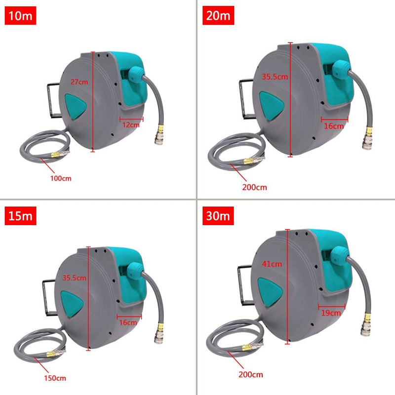 Froadp Anschluss- Schlauchtrommel, 10m Druckluftschlauch Aufroller mit 1/4" Schnellkupplung, Automat